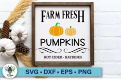 Farm Fresh Pumpkins SVG | Farmhouse Sign SVG Product Image 1