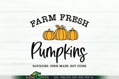 Farm Fresh Pumpkins SVG - Farmhouse Fall Sign SVG Cut File Product Image 2
