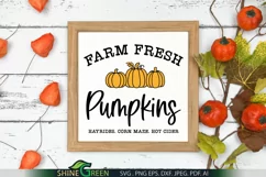 Farm Fresh Pumpkins SVG - Farmhouse Fall Sign SVG Cut File Product Image 1