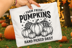 Farm Fresh Pumpkins SVG, Hand Picked Daily Pumpkin Patch Product Image 2