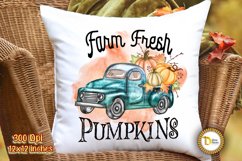 Farm Fresh Pumpkins - Watercolor Fall Truck Product Image 1