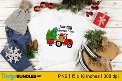 Farm Fresh Christmas Trees Sublimation | Red Farm Truck Product Image 1