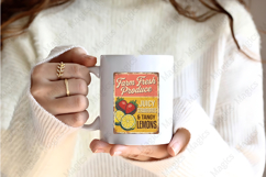 Farm Fresh Strawberries and Lemons Vintage Sign PNG Product Image 2
