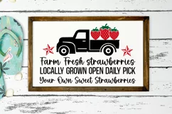 Farm Fresh Strawberries SVG, Farmhouse Sign SVG Design Product Image 3