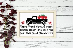 Farm Fresh Strawberries SVG, Farmhouse Sign SVG Design Product Image 2
