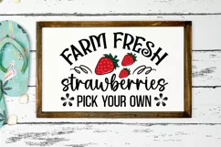 Farm Fresh Strawberries SVG, Farmhouse Sign SVG Design Product Image 3