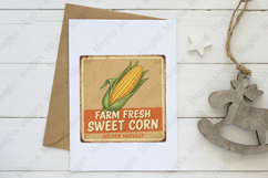 Farm Fresh Sweet Corn Vintage Sign PNG, Rustic Farmers Product Image 3