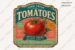 Farm Fresh Tomatoes Vintage Sign PNG, Rustic Farmers Product Image 1