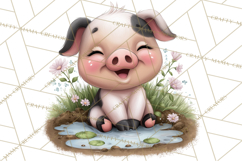 Farm Animals Clipart, Barnyard Friends PNG Cute Farm Clipart Product Image 2