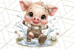 Farm Animals Clipart, Barnyard Friends PNG Cute Farm Clipart Product Image 5