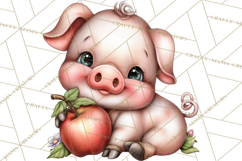Farm Animals Clipart, Barnyard Friends PNG Cute Farm Clipart Product Image 3