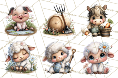 Farm Animals Clipart, Barnyard Friends PNG Cute Farm Clipart Product Image 6