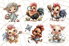 Farm Animals Clipart, Barnyard Friends PNG Cute Farm Clipart Product Image 3