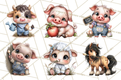 Farm Animals Clipart, Barnyard Friends PNG Cute Farm Clipart Product Image 5