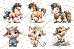Farm Animals Clipart, Barnyard Friends PNG Cute Farm Clipart Product Image 7