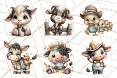 Farm Animals Clipart, Barnyard Friends PNG Cute Farm Clipart Product Image 8
