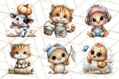 Farm Animals Clipart, Barnyard Friends PNG Cute Farm Clipart Product Image 9