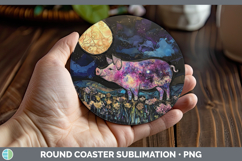 GorgeousFarm Galaxy Round Coaster design.