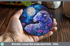 GorgeousFarm Galaxy Round Coaster design.