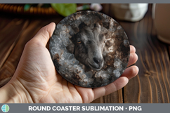 GorgeousFarm Geode Round Coaster design.