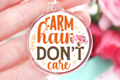 farm hair don&#039;t care SVG, Keychain SVG Product Image 1