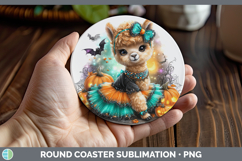 GorgeousFarm Halloween Round Coaster design.