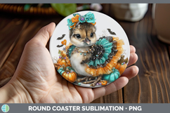 GorgeousFarm Halloween Round Coaster design.