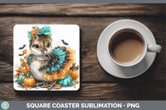 GorgeousFarm Halloween Square Coaster design.