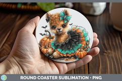 GorgeousFarm Halloween Round Coaster design.