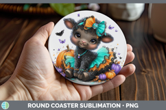 GorgeousFarm Halloween Round Coaster design.