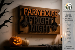 Farm Halloween Tiered Tray Decor Laser Cut. Halloween SVG Product Image 2