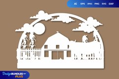 Farmhouse 3D Papercut Product Image 1