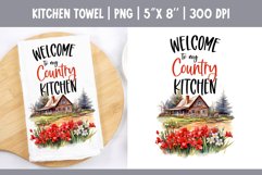 Farmhouse Country Kitchen Towel Sublimation Design PNG Product Image 1