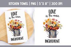 Farmhouse Kitchen Towel Sublimation Design | Flower Bucket Product Image 1