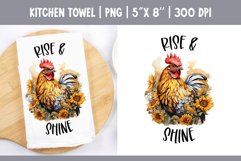 Farmhouse Kitchen Towel Sublimation Design | Floral Chicken Product Image 1