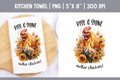 Farmhouse Kitchen Towel Sublimation Design | Floral Chicken Product Image 1