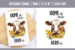 Farmhouse Kitchen Towel Sublimation | Home is where the Herd Product Image 1