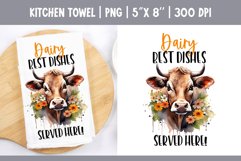 Farmhouse Kitchen Towel Sublimation Dairy Best Dishes Served Product Image 1