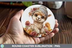 GorgeousFarm Knit Hat Round Coaster design.