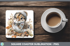 GorgeousFarm Knit Hat Square Coaster design.