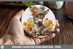 GorgeousFarm Knit Hat Round Coaster design.