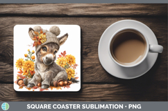 GorgeousFarm Knit Hat Square Coaster design.