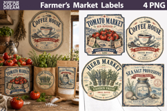 Vintage Pantry Labels | Tomato Coffee Herb Art Product Image 1