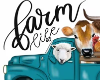 Farm Animals | Sublimation Png | Hand Drawn |Turquoise Truck Product Image 6