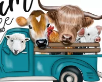 Farm Animals | Sublimation Png | Hand Drawn |Turquoise Truck Product Image 7