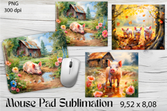 Farm Pig Sublimation|animal Mouse Pad Design Product Image 1