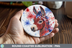 GorgeousFarm Patriotic Splash Round Coaster design.