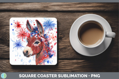 GorgeousFarm Patriotic Splash Square Coaster design.