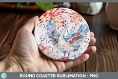GorgeousFarm Patriotic Splash Round Coaster design.