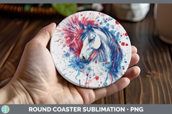 GorgeousFarm Patriotic Splash Round Coaster design.